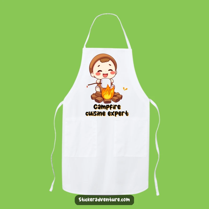 Funny Campfire Marshmallow Apron - Comedic Kitchen Wear & Gift