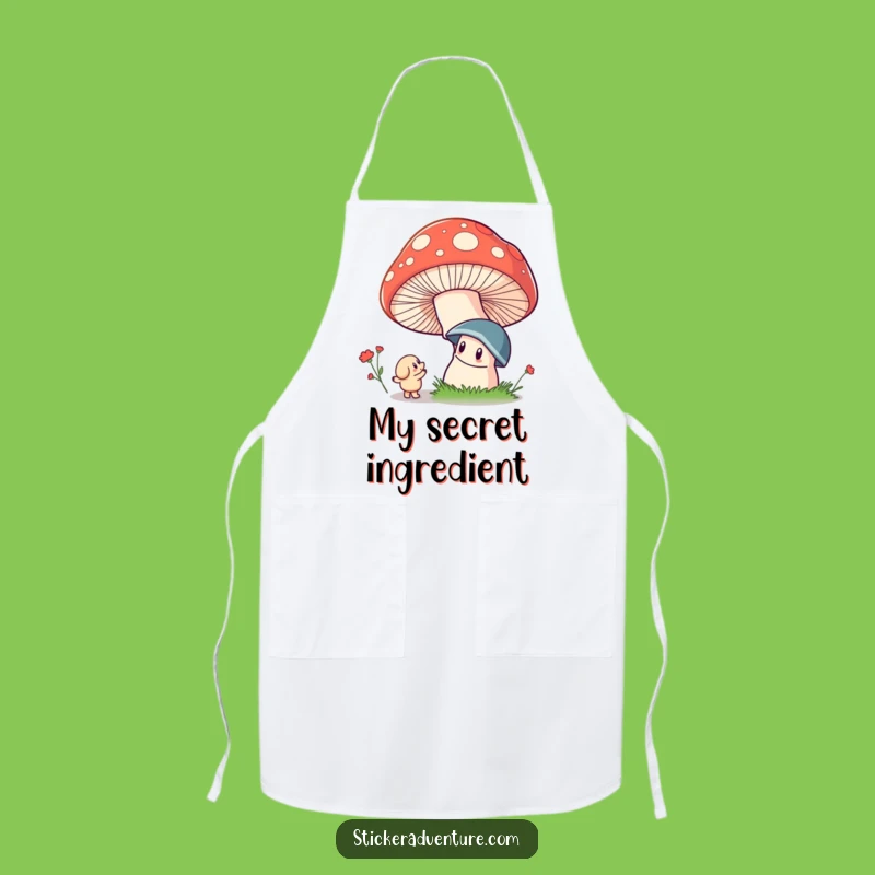 Funny Magical Kitchen Apron: Whimsical Character, Mushroom Marvel, Quirky Funny Gift
