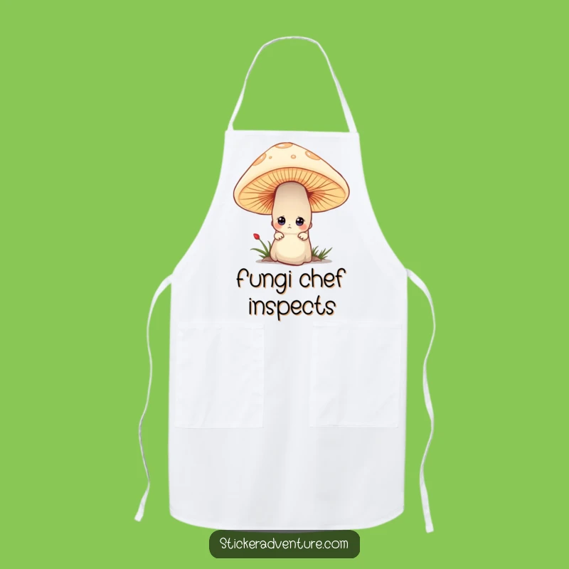 Funny Mushroom Peek Apron - Playful Kitchen Secret Keeper Gift