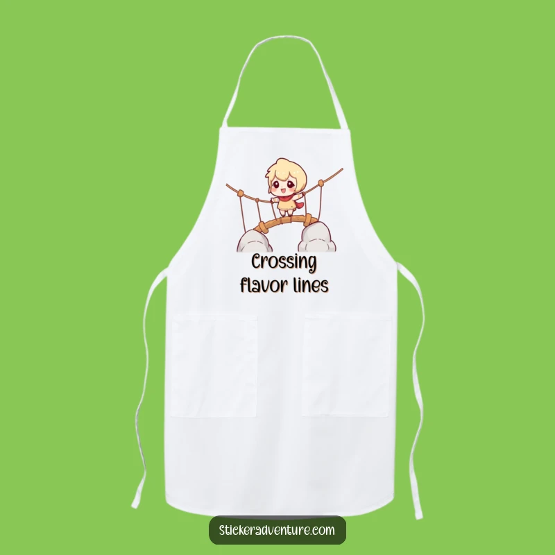 Funny Rope Bridge Chef Apron, Adventurous Kitchen Challenge, Humorous Gift
