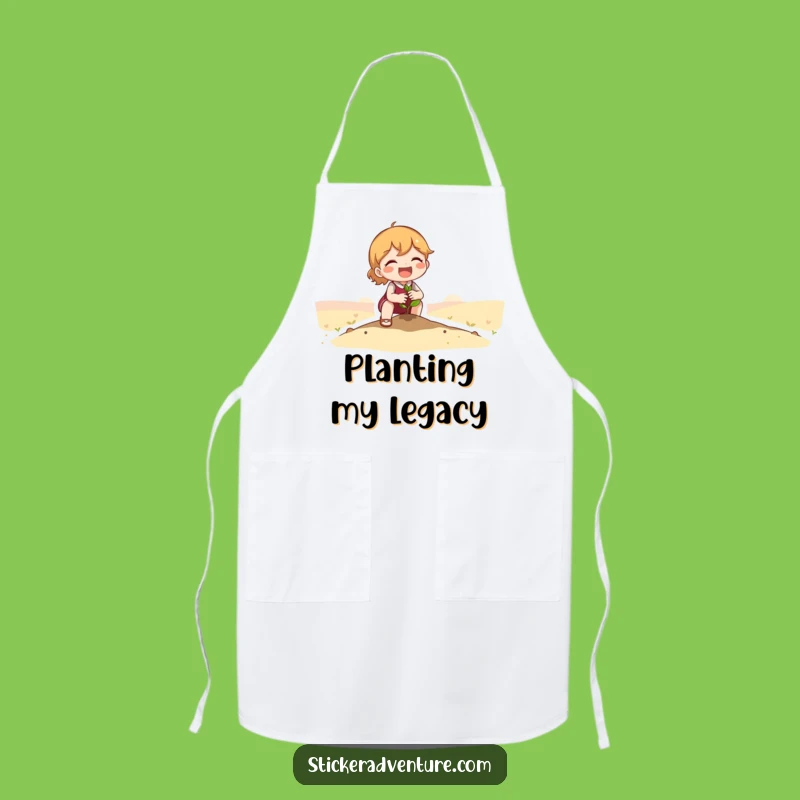 Funny Seedling Planting Apron: Cute Character's Gardening Fun, Perfect Chef Funny Gift!