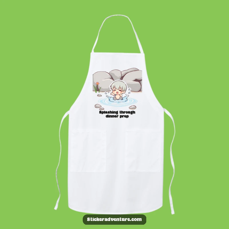 Funny Splashing Stream Apron - Comedic Kitchen Water Wear & Gift