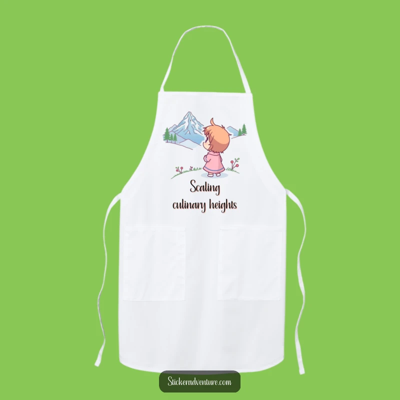 Funny Mountain Peak Wonder Apron: Cook with Adventure and Hilarious Awe.