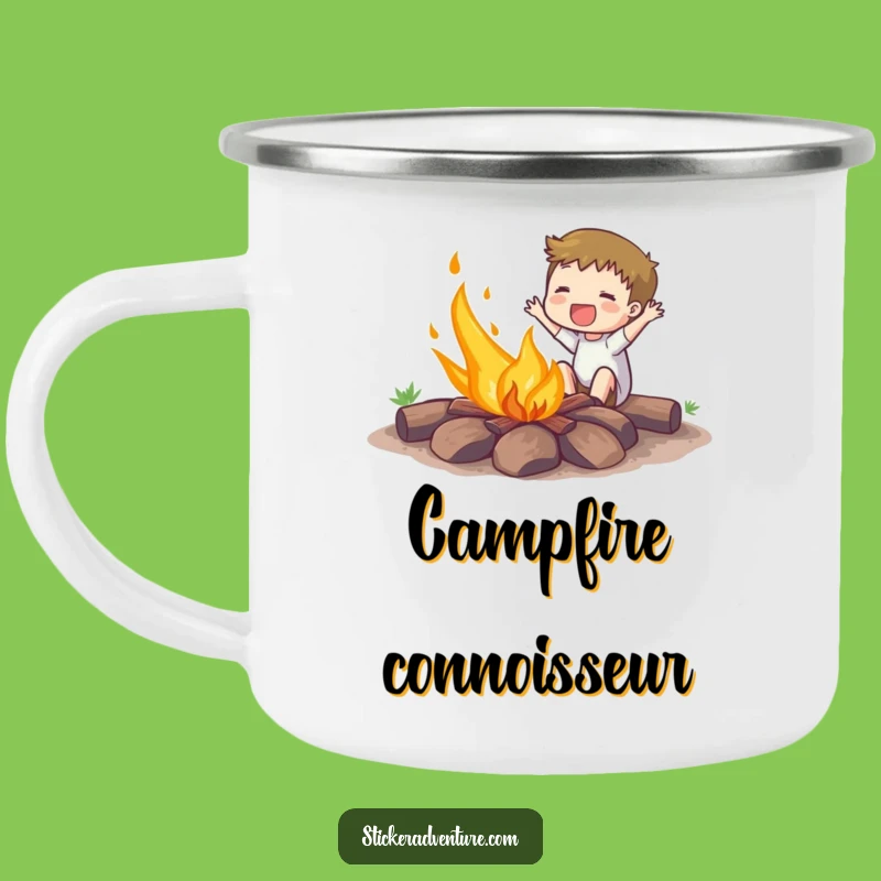Funny Campfire Fire Starter Camping Mug: Enthusiastic Subject Ignites Fun, Outdoor Funny Gift