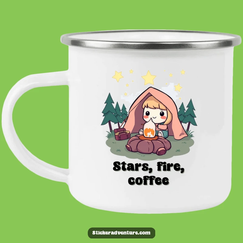 Funny Camping Marshmallow Mug: Starry Sky Companion, Rugged Funny Gift