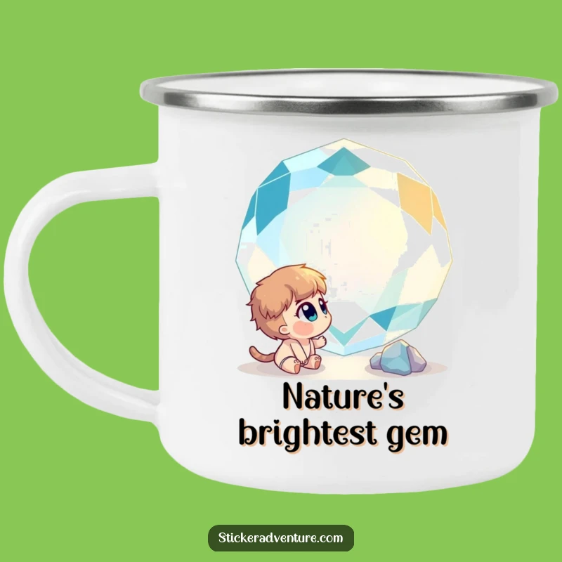 Funny Curious Gemstone Wonder Camping Mug - Magical Campfire Companion