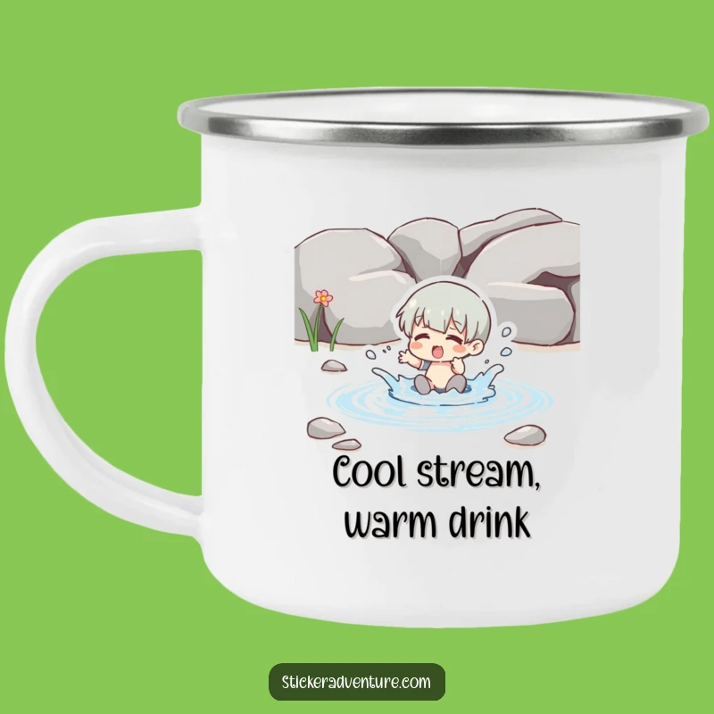 Funny Splashing Stream Camping Mug - Durable Humorous Water Fun Gift