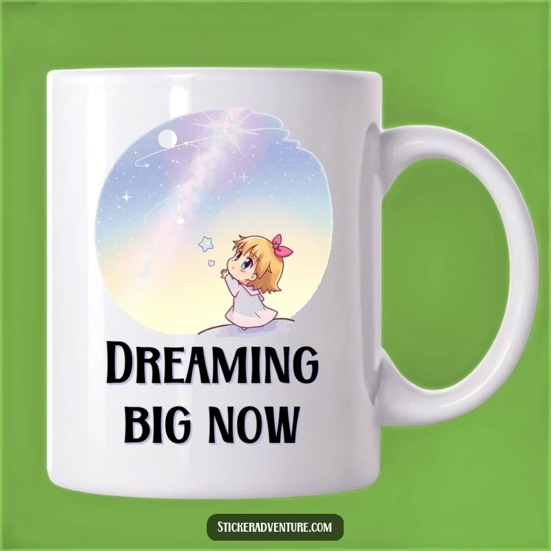 Funny Stargazer Mug: Joyful Character Admires Stars, Perfect Funny Gift