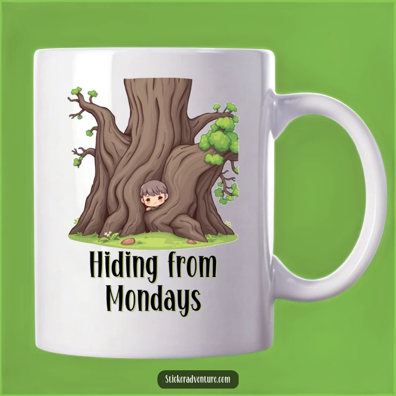 Funny Tree Peeker Mug: Mysterious Fun Gift for Nature Lovers!
