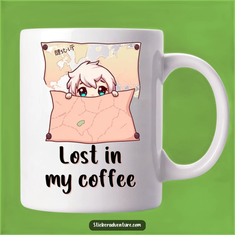 Funny Hidden Character Map Mug - Wide-Eyed Surprise Exploration Gift
