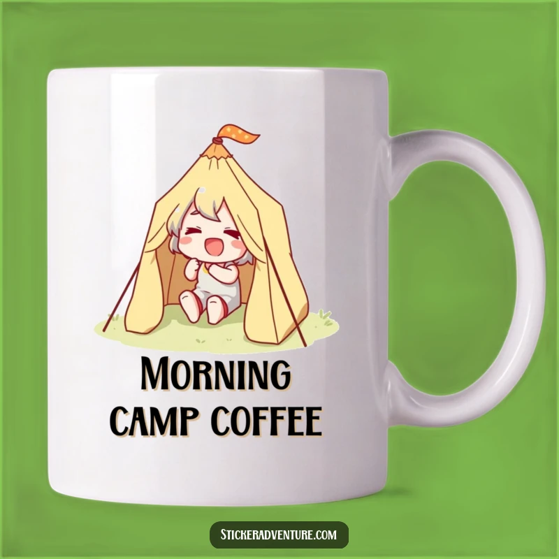Funny Tent Setter Mug: Happy Camper Gift for Determined Outdoor Enthusiasts