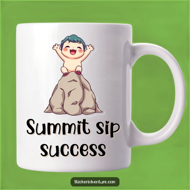 Funny Climbing Character Mug: Celebrate Achievements, Hilarious Gift Idea