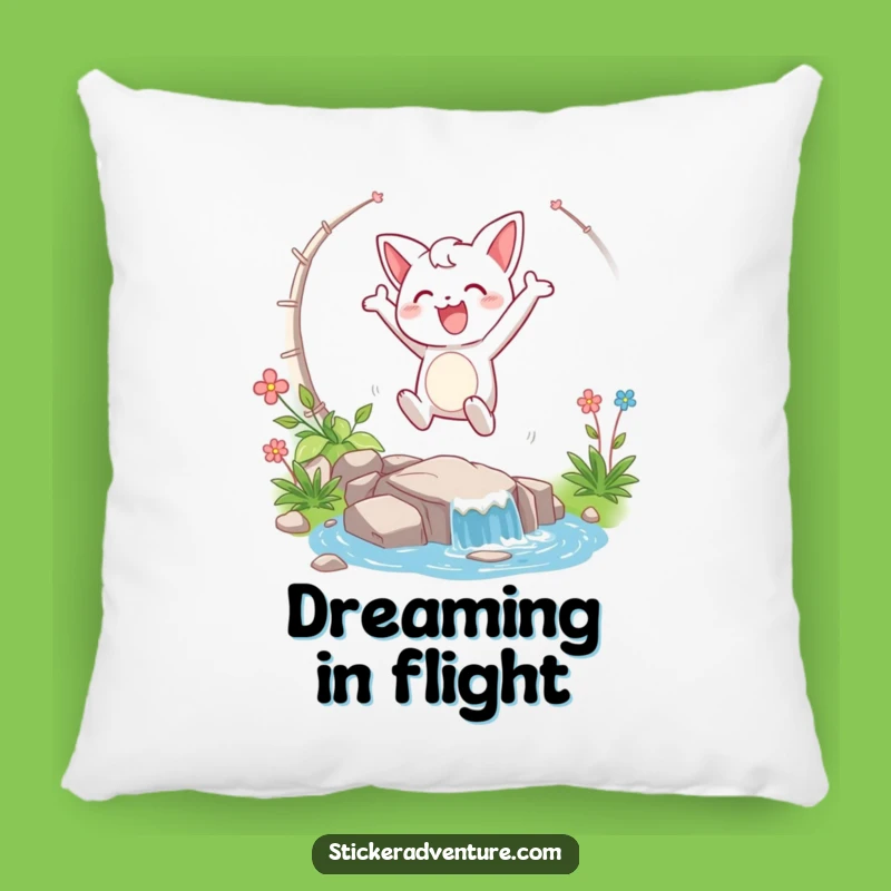 Funny Stream Leap Pillow: Cozy Comfort and Joyful Vibes!