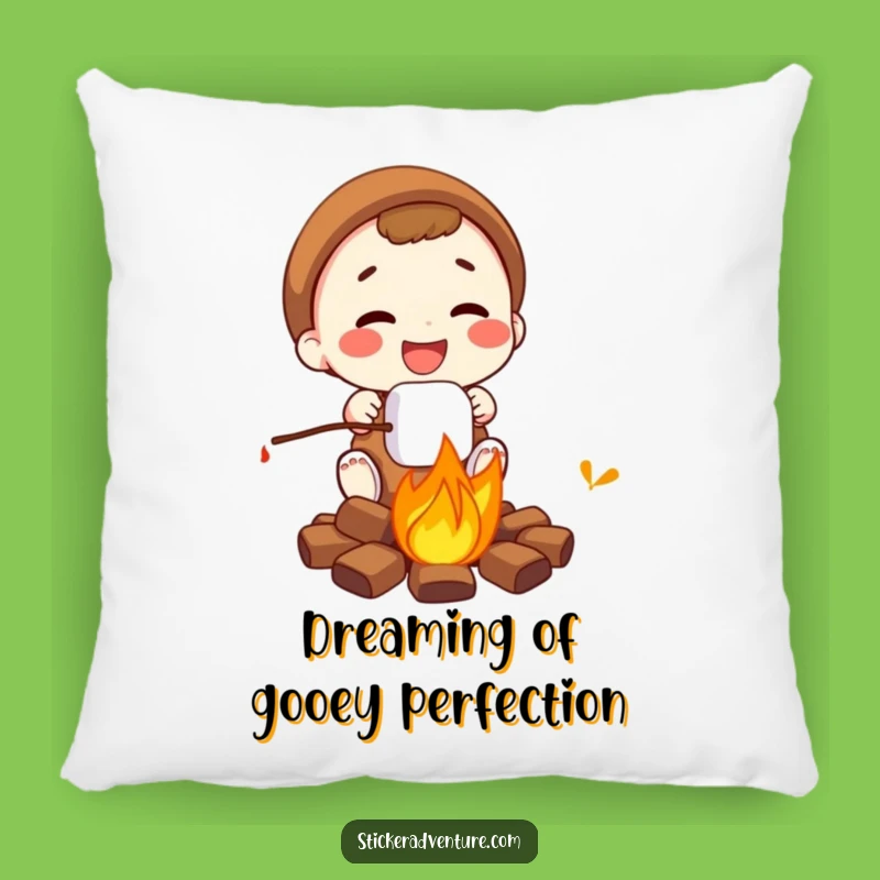 Funny Campfire Marshmallow Pillow - Comedic Comfort & Cozy Gift