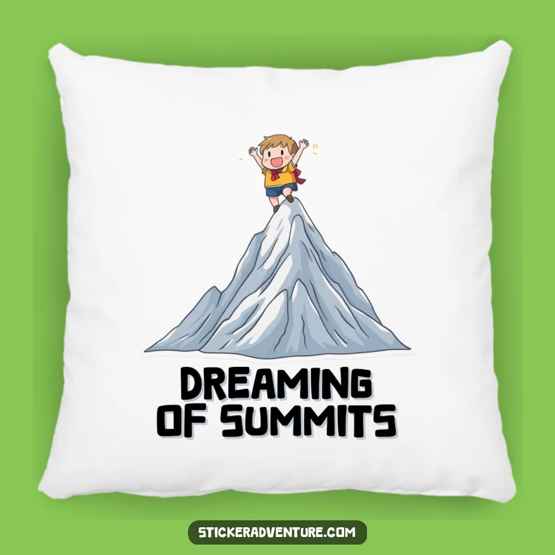 Funny Mountain Climber Pillow: Cozy Peak Pose, Comfy Hilarious Gift!