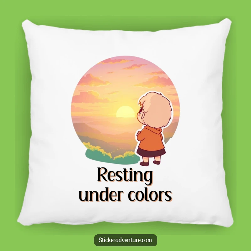 Funny Sunset Wonder Pillow: Character Cozy Reflection Accent Gift