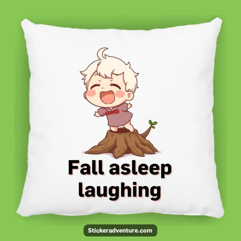 Funny Tripping Pillow: Laughing Character's Comfort, Cozy Funny Gift!