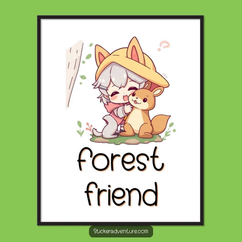 Funny Forest Friends Digital Art - Instant Download Playful Print