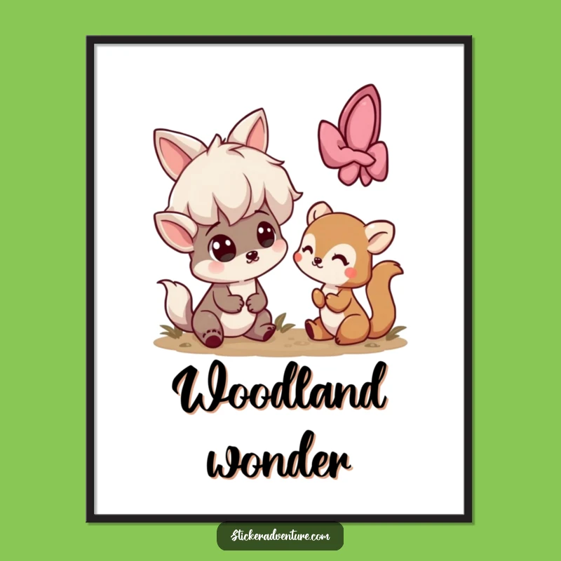 Funny Surprise Encounter Digital Art: Playful Character Meets Shy Creature, Instant Funny Gift