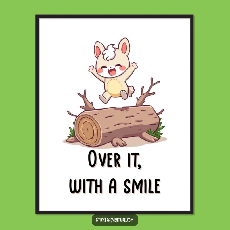 Digital Funny Leaping Character Print: Instant Joy Funny Gift