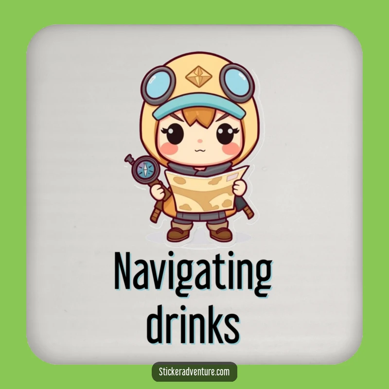 Funny Kawaii Navigator Coasters: Protect Surfaces on Your Journey
