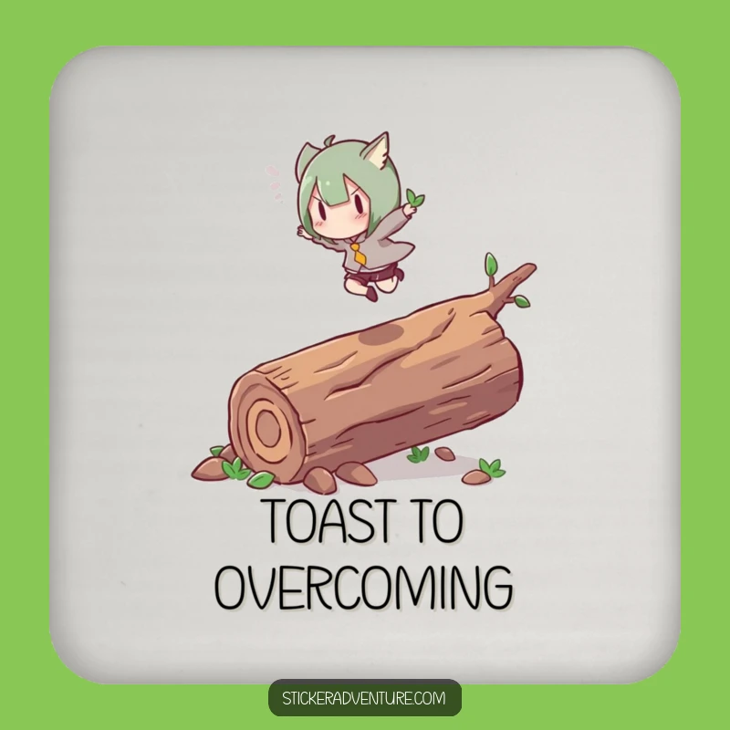 Funny Leap Log Drink Coaster: Energetic Character Protection Gift