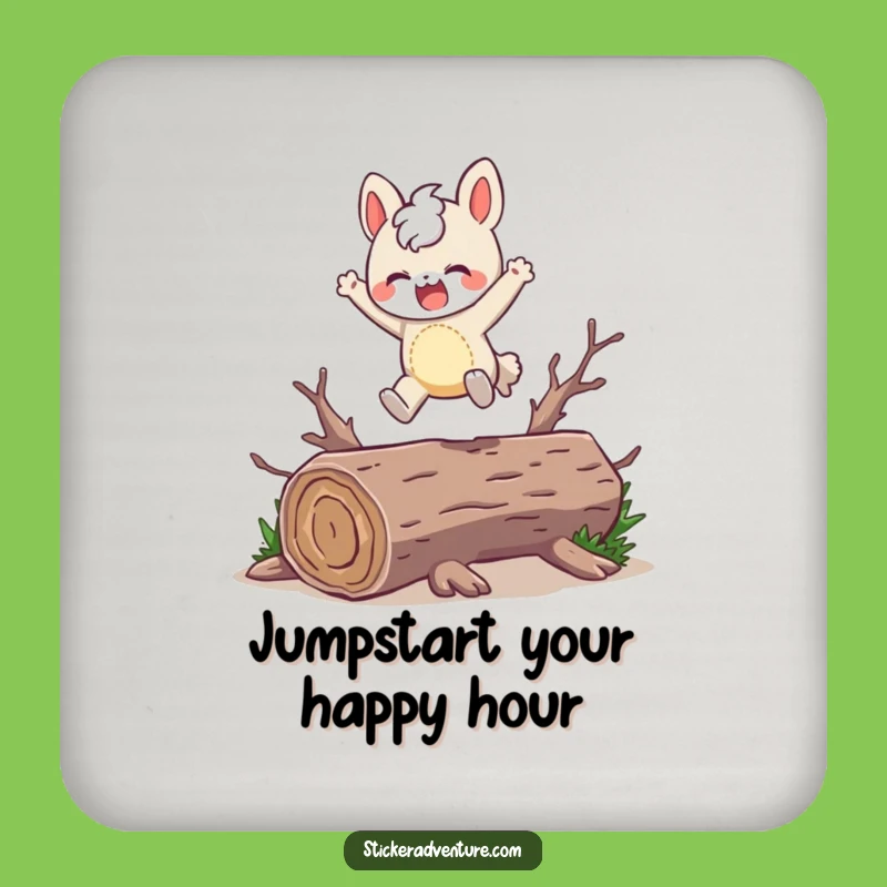 Funny Leaping Character Coaster Set: Protect Surfaces Funny Gift