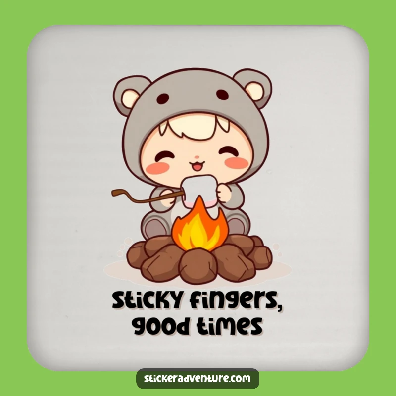 Funny Roasting Marshmallow Coasters: Protect Surfaces with Campfire Charm.