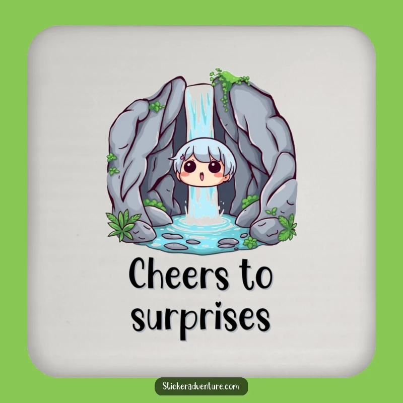 Funny Waterfall Surprise Coasters: Protect Surfaces with Nature's Charm