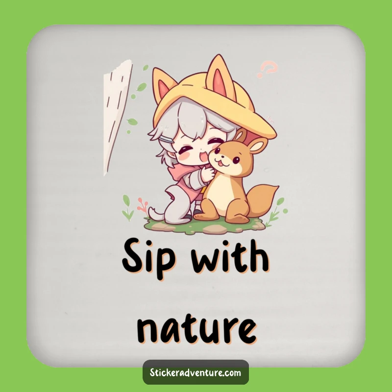 Funny Forest Friends Drink Coaster - Protect Surfaces with Nature's Charm