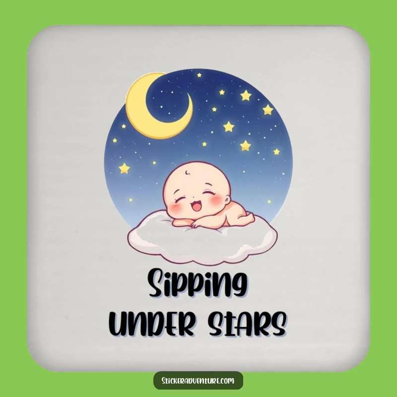 Funny Sleeping Being Coaster: Dreamy Desk Protection for Star Lovers