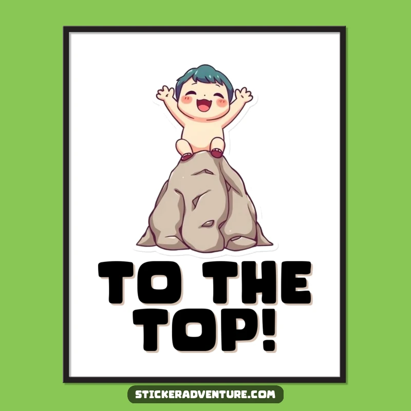 Funny Climbing Character Poster: Inspire Your Space with Joyful Art