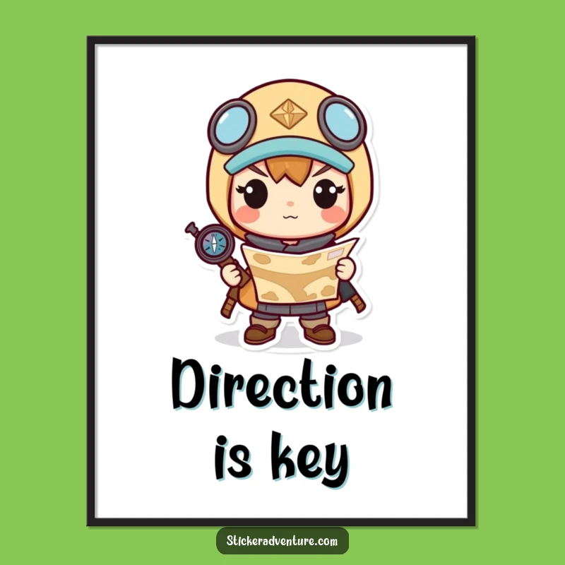 Funny Kawaii Explorer Poster: Inspire Your Walls with Adventure Art
