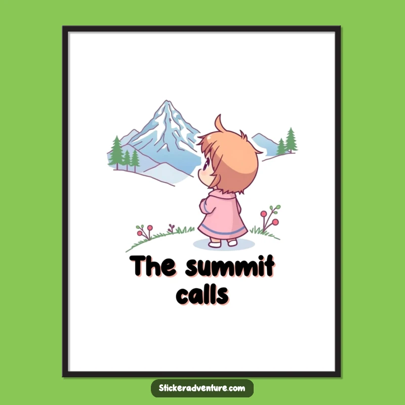 Funny Mountain Peak Wonder Poster: Bring Awe-Inspiring Humor to Your Walls.