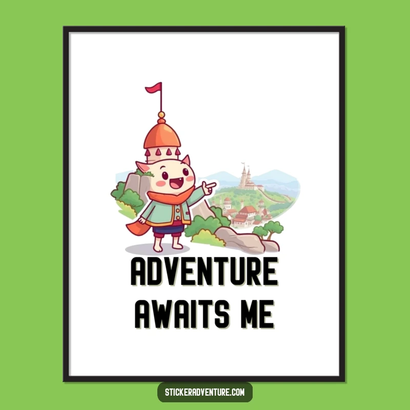 Funny Whimsical Landmark Pointing Poster - Inspirational Wall Art