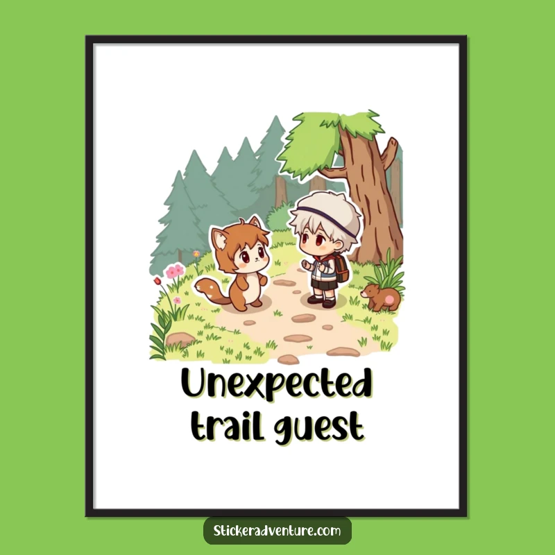 Funny Woodland Surprise Poster - Humorous Nature Art & Gift