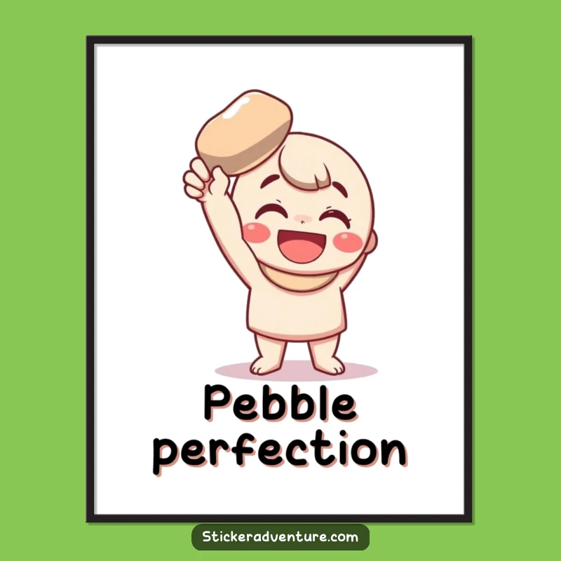 Funny Shiny Pebble Celebration Poster: Adorn Your Walls with This Joyful, Funny Artwork