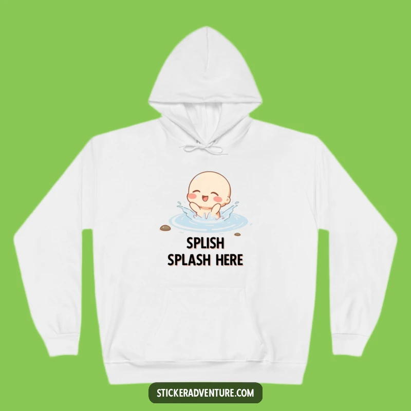 Cozy Funny Character Splashing Hoodie - Warm & Joyful Stream Fun Gift