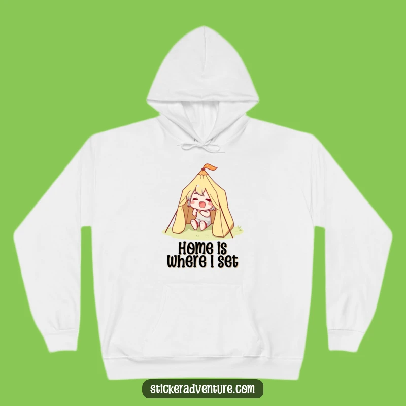 Funny Happy Camper Hoodie: Cozy Up with a Determined Outdoor Adventurer