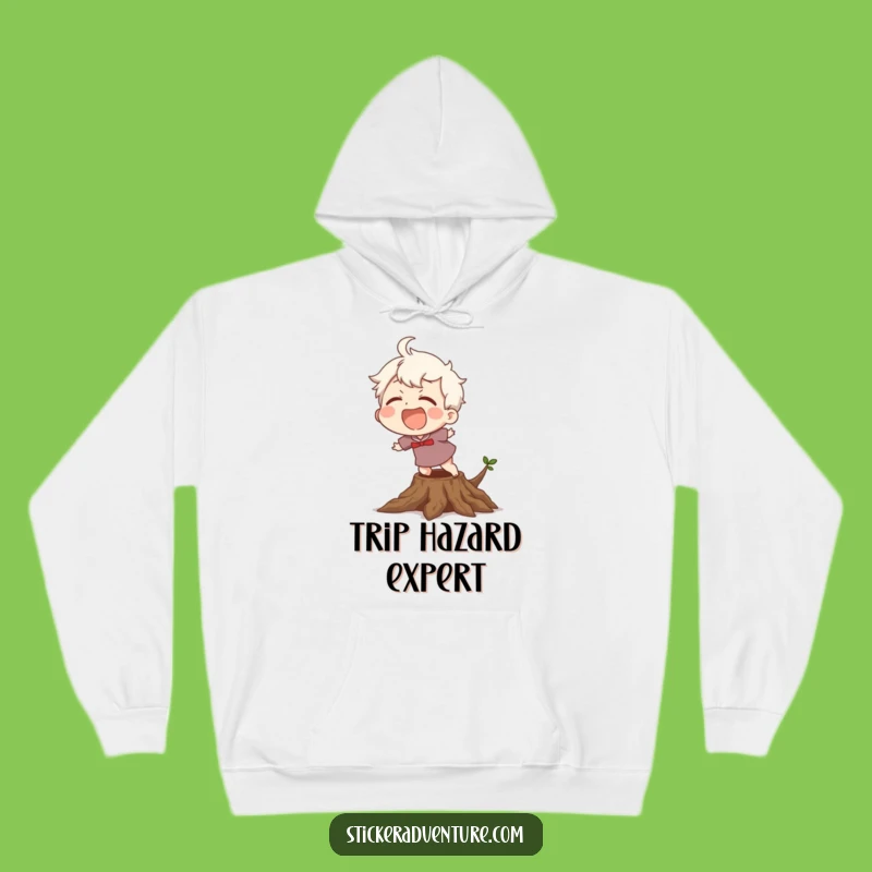 Funny Tripping Hoodie: Laughing Character's Cozy Mishap, Awesome Funny Gift!