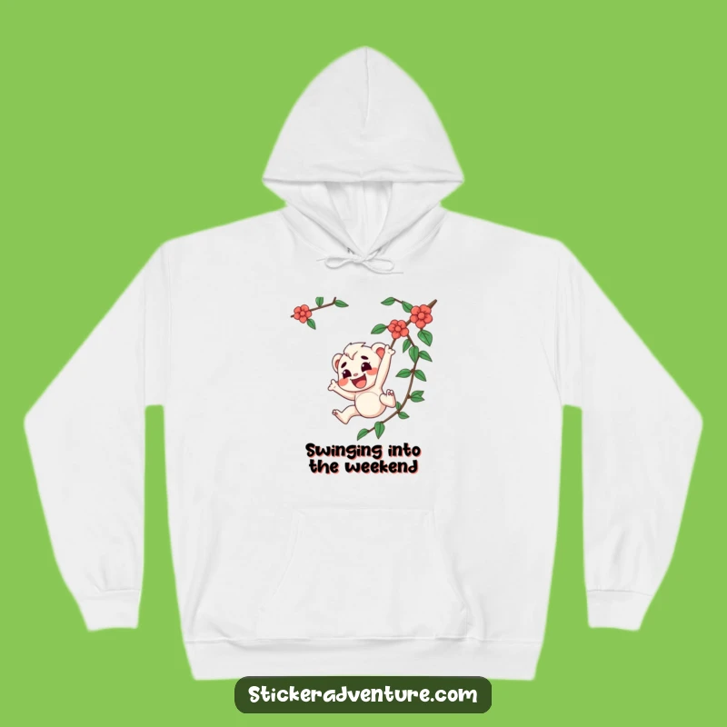 Funny Determined Vine Swinger Hoodie - Cozy & Hilarious Character Adventure Wear