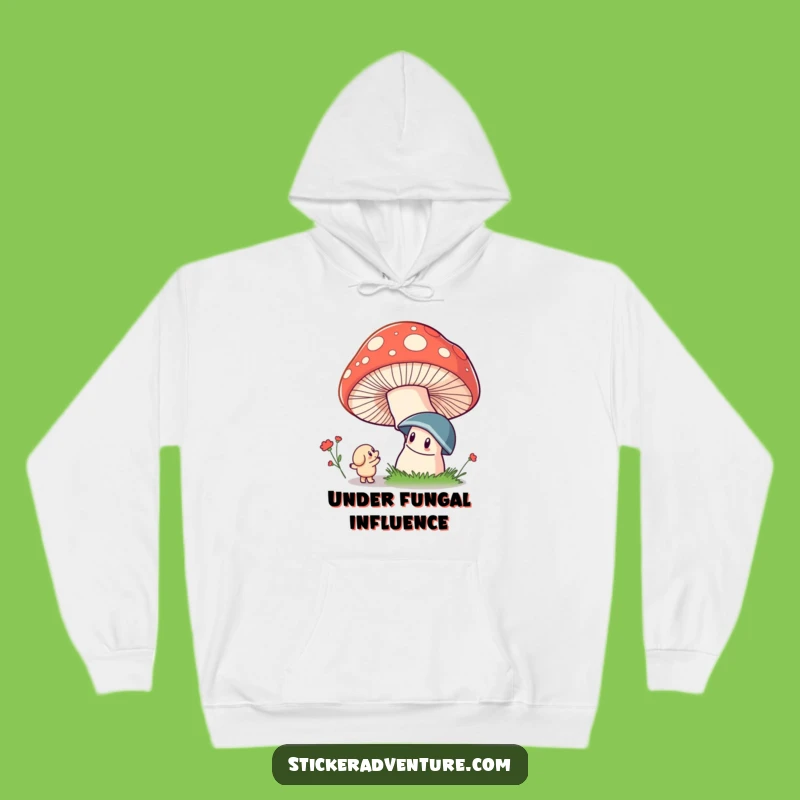 Cozy Funny Enchanted Hoodie: Whimsical Character & Mushroom Magic, Warm Funny Gift