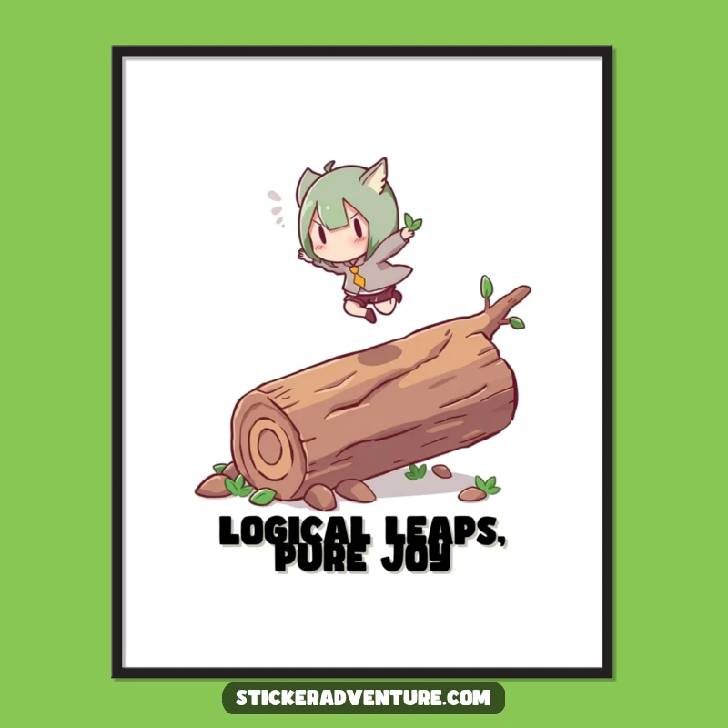 Free Printable Wall Art Energetic Leap Character Humorous Downloadable Art