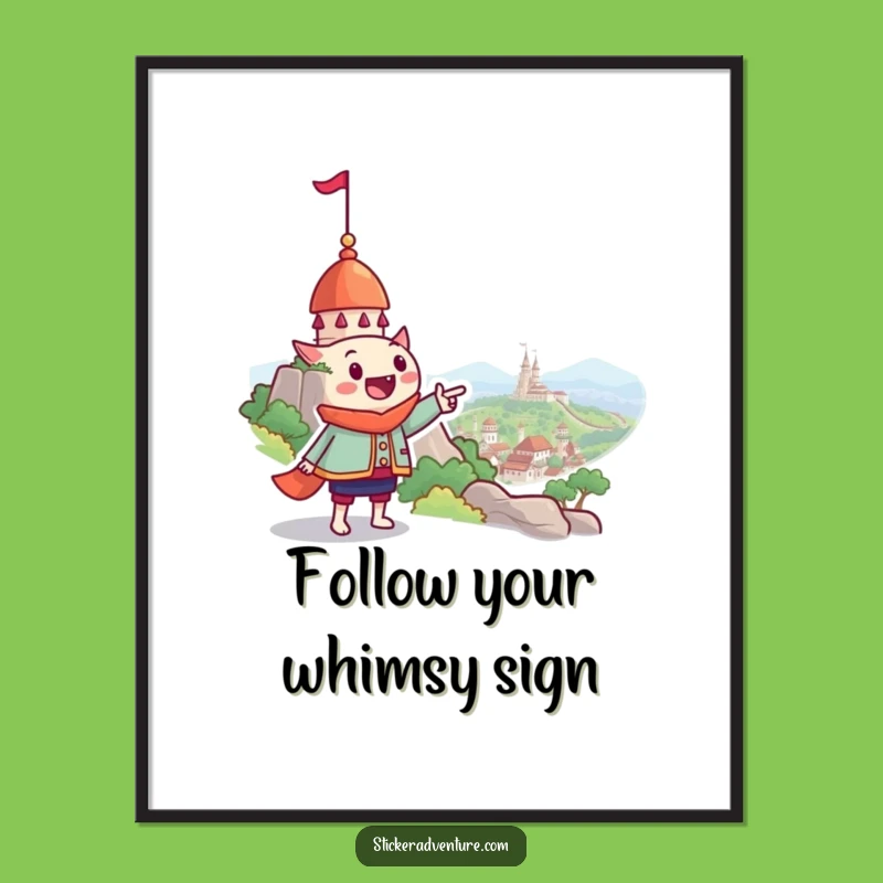 Free Printable Wall Art: Grinning Explorer, Whimsical Landmark, Funny Downloadable Decor