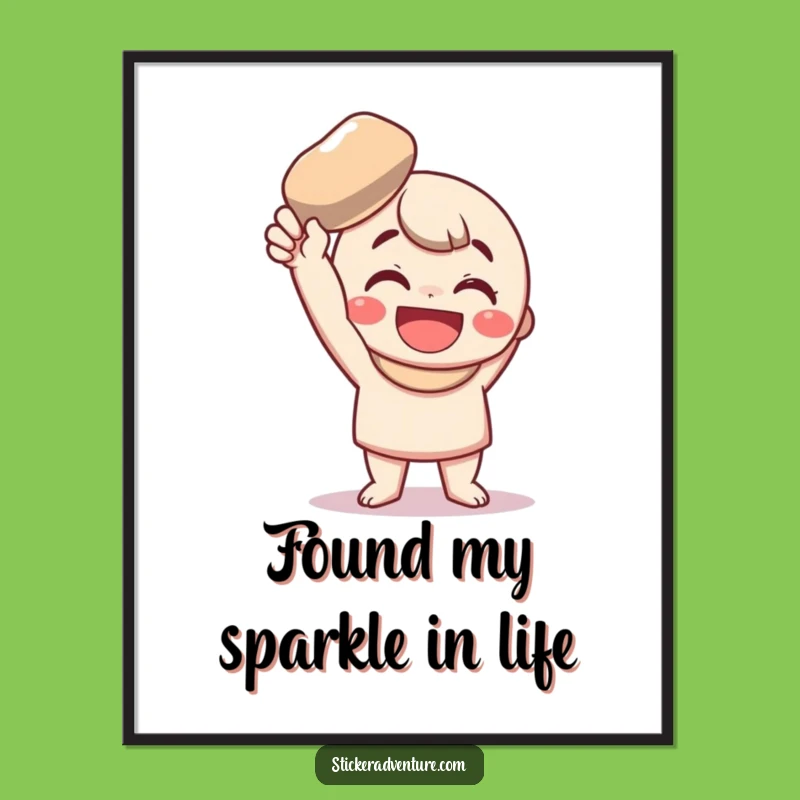 Funny Free Printable Wall Art: Pebble Treasure Hunter, Hilarious Downloadable Decor