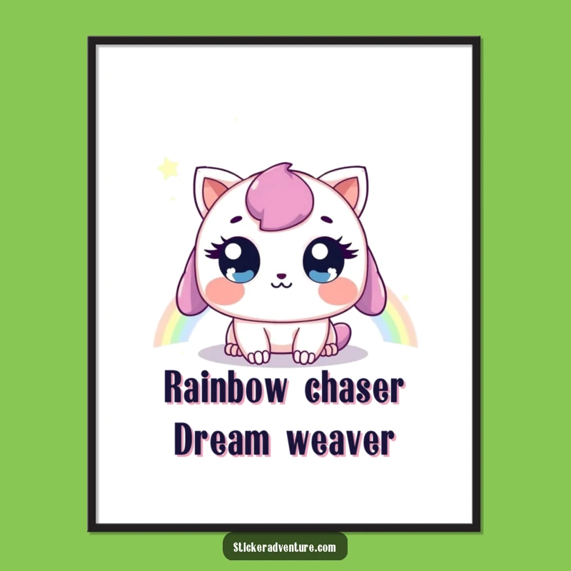 Funny Free Printable Wall Art: Sweet Creature Rainbow Dream Downloadable Art Decor