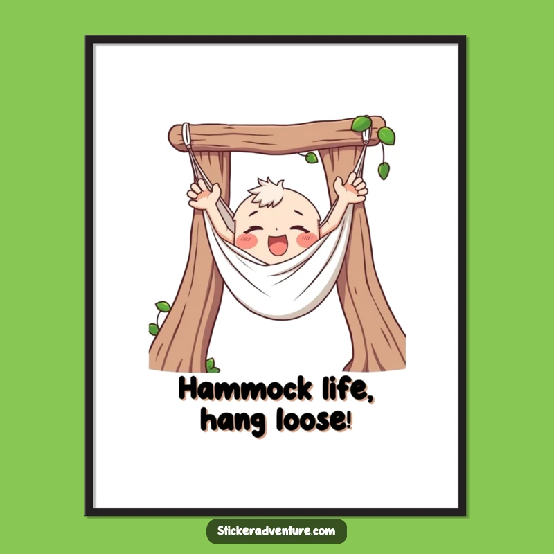 Free Printable Wall Art: Hammock Chaos Character - Funny Downloadable Decor!