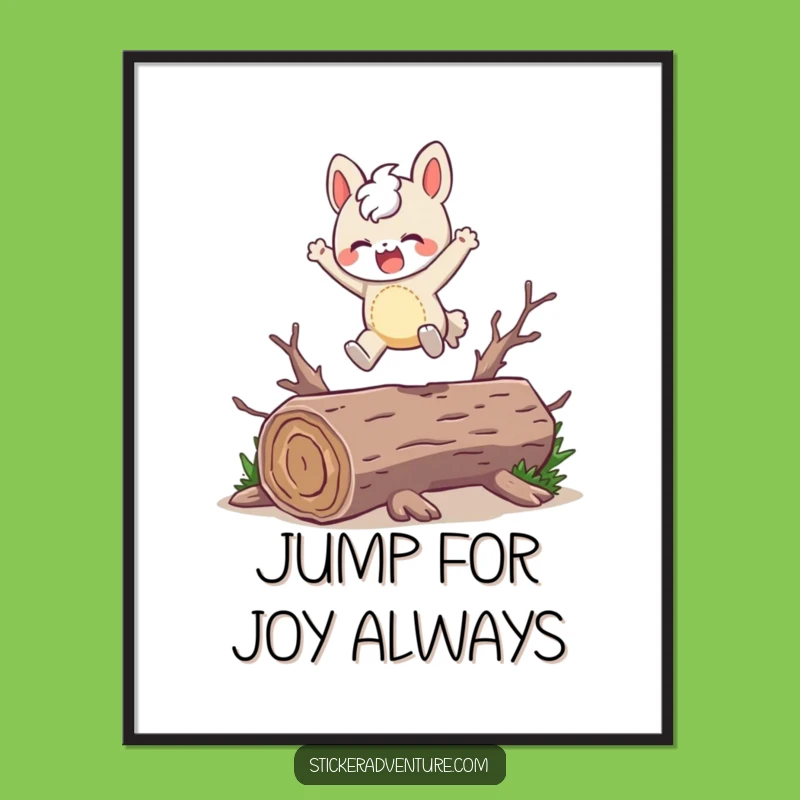 Funny Free Printable Wall Art: Joyful Leaper - Downloadable Whimsical Decor