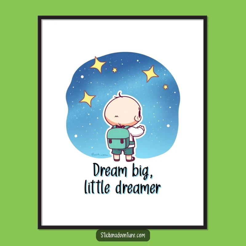 Kawaii Free Printable Wall Art: Stargazer Character - Dreamy Downloadable Art for Inspiration