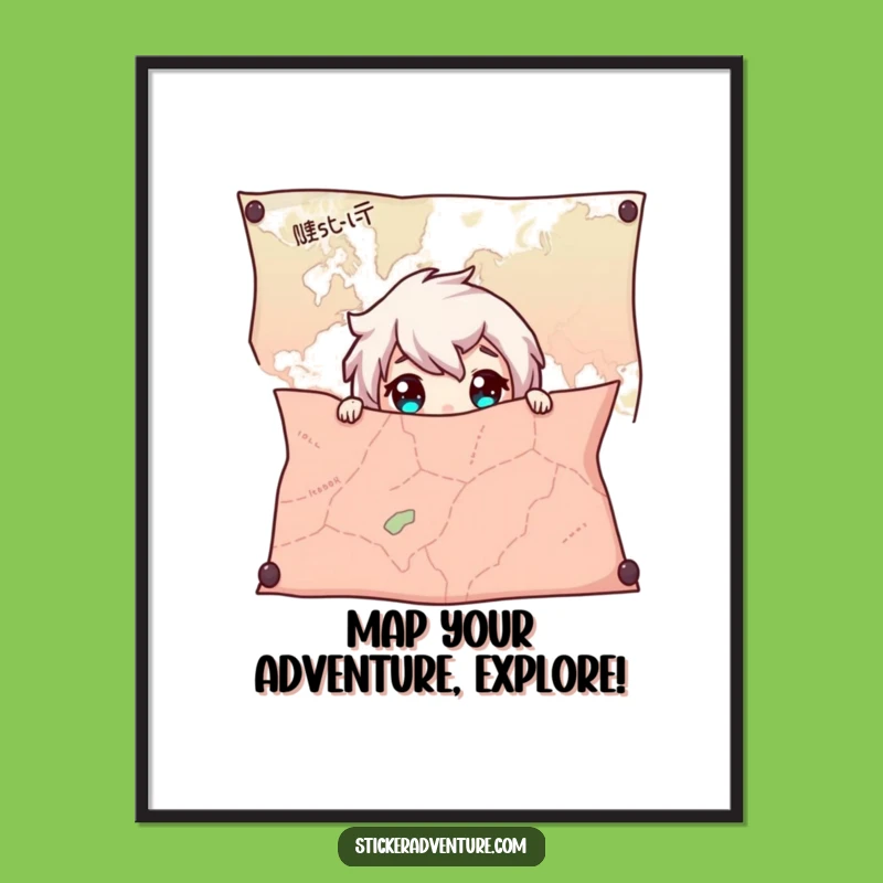 Free Printable Wall Art: Map Hider Character - Whimsical Downloadable Decor!